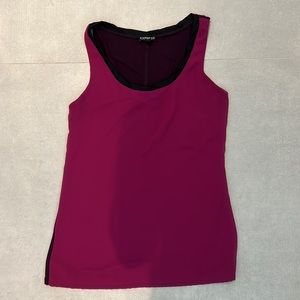 EXPRESS Women size XS dark purple black and pink sleeveless top blouse